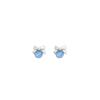 Silver Needle Blue Opal Moon Stud Earrings Female Unique