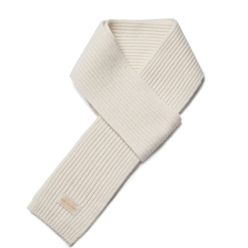 

Ramolin Wool Knit Muffler Ivory Free