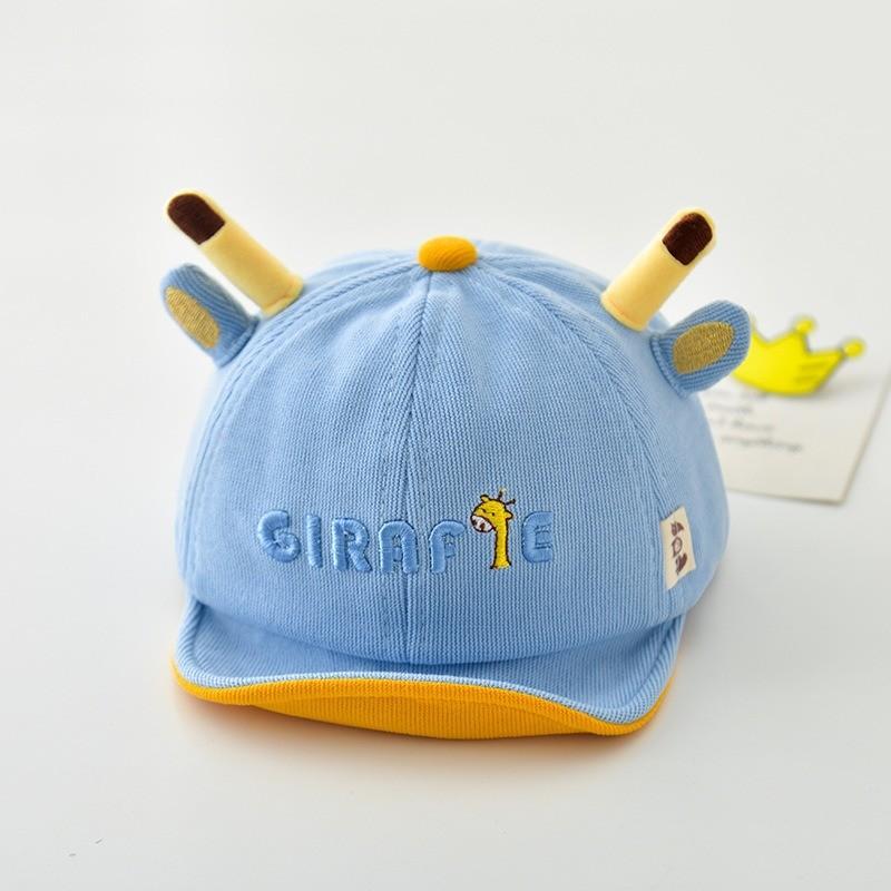 

Baby Boys Girls Cotton Sun Hat With Embroidered Animal Design For Fall синій