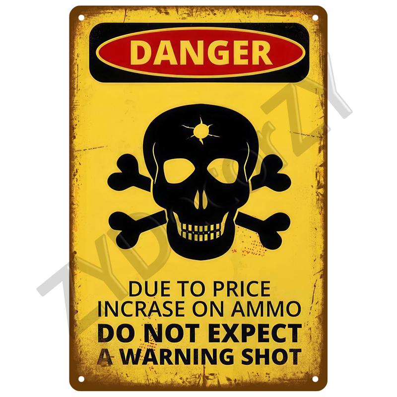 Plaque Tin Sign Plate Home Wall Decor For Bar Club Man Cave Art Warning Metal Sign Vintage Danger Beware Painting Poster Gift