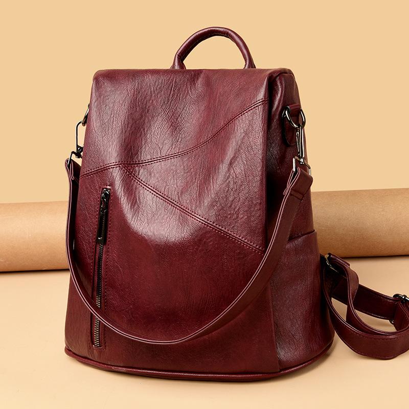 Fashion Backpack Women'S Simple And Easy To Build Large-Capacity Anti-Theft Backpack Leisure Travel Bag