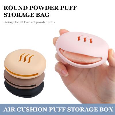 Make-up-Schwammhalter Bruchsicher Umweltfreundlich Silikon Beauty Make-up Transportbox Mini Runde Kosmetik-Puff-Organizer-Box