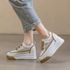 Little white shoes women's  new inner height increase Velcro leather breathable mesh platform women's shoes casual shoes