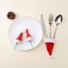 Merry Christmas Decoration Christmas Tableware Bag Holder Christmas Hat Fork Knife Cutlery Bag Ornament Decor Kitchen Supplies