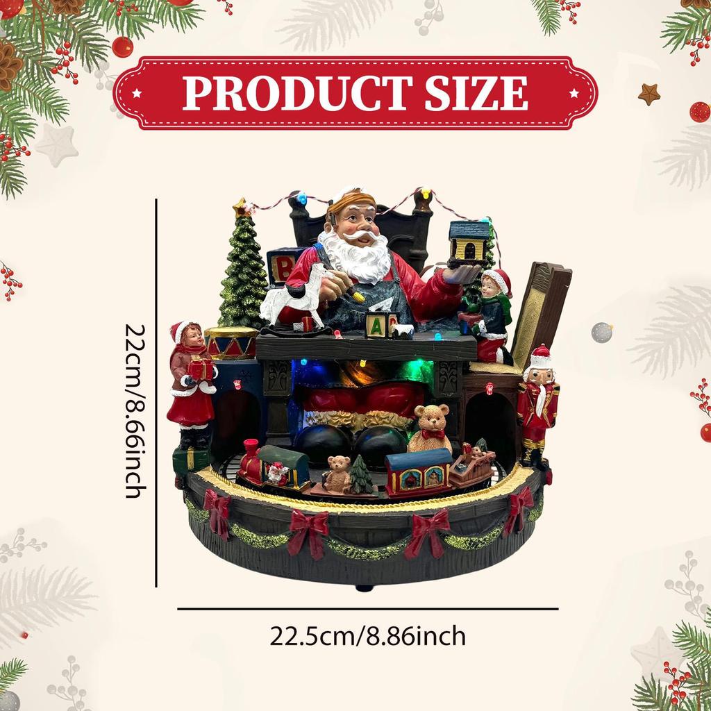 Weihnachtsspieldose mit Lichtern Sammlung Ornament Heimdeko für Kinder Frauen Mittelstück Tisch