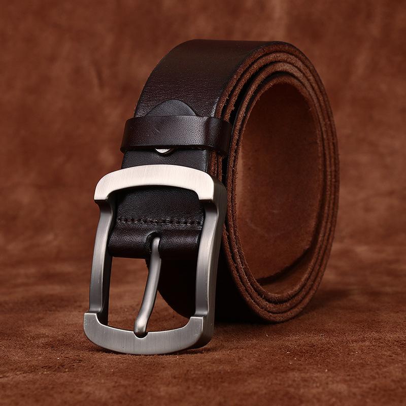Exclusive For Men'S Pin Buckle Belt, First Layer Cowhide Casual Versatile With Jeans Casual Leather Men'S Belt