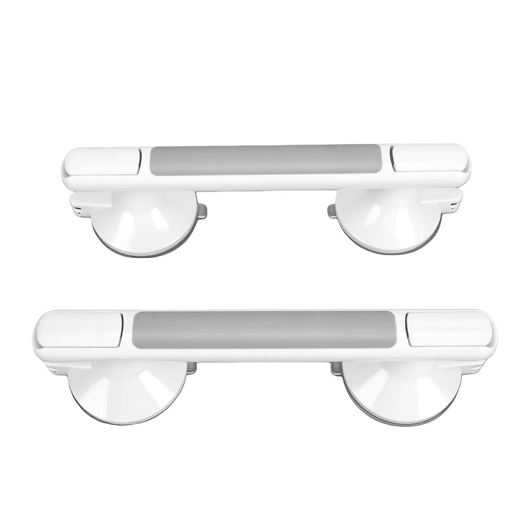 2 Pcs Shower Grab Bar No Drilling Non Slip Suction Cup Handicap Shower Safety Bar Gray