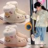 Girls' Hanfu Cotton Boots - 2026 New Flower Embroidery, Chinese-Style Soft Sole, Short Fairy Boots