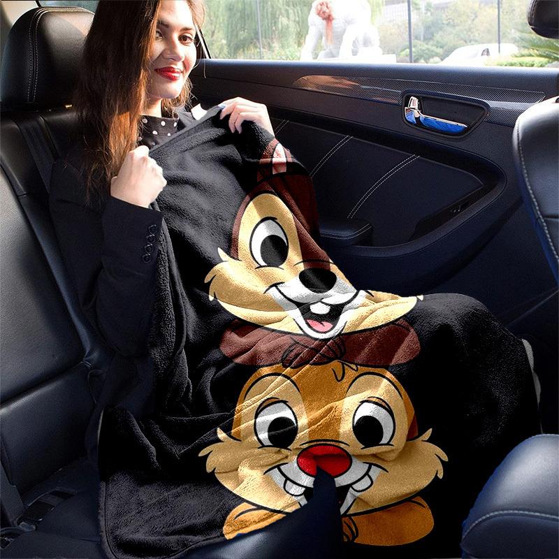 1pc, Disney Chip 'n Dale Throw Blanket Cute Cartoon Animal Decorative Couch Cover for Home, Living Room, Bedroom, Travel, Camping, Car