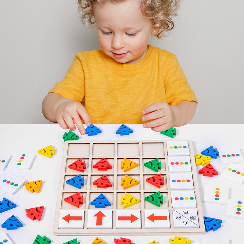 

Children s Wooden Educational Toy - Logic and Color Cognition Table Game