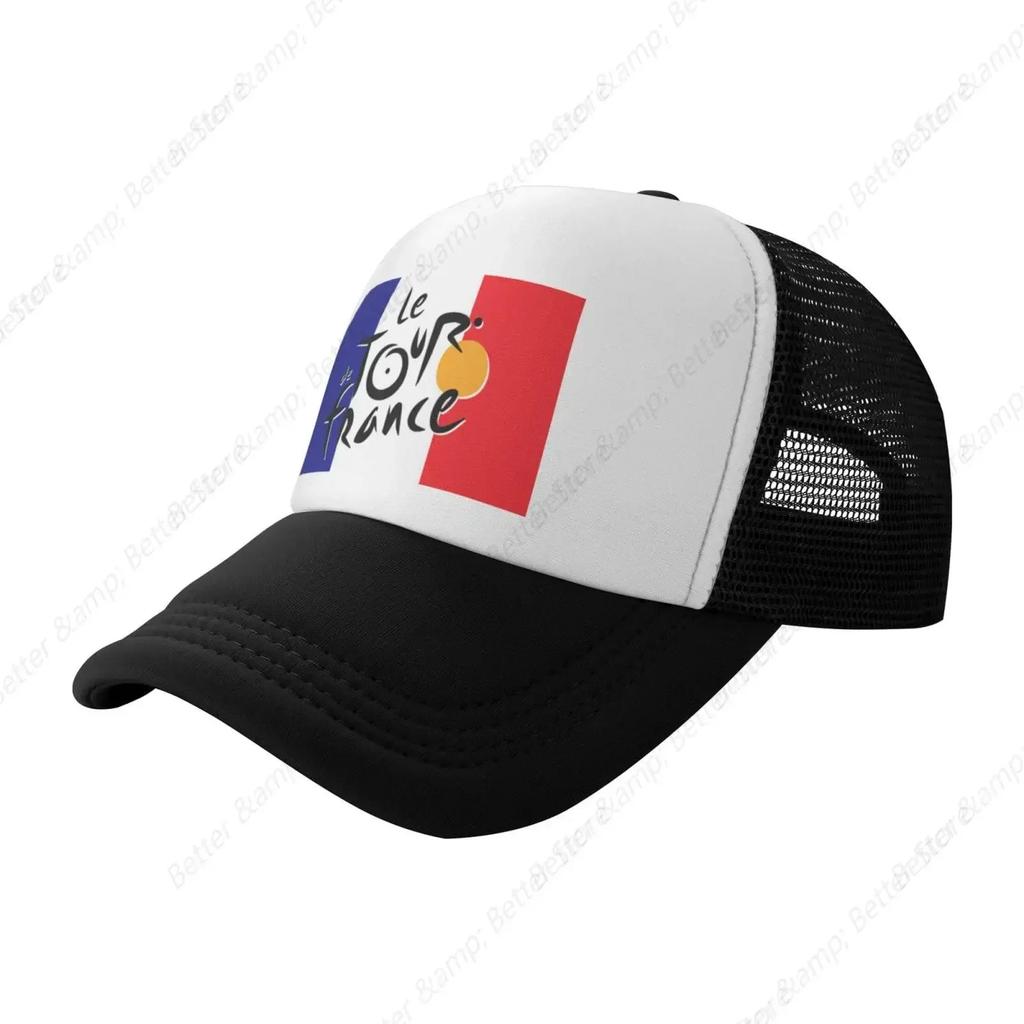 Die französische Tour de France Flagge Atmungsaktive Netzmütze mit Team-Mode Trucker-Hüte Verstellbare Baseballkappe
