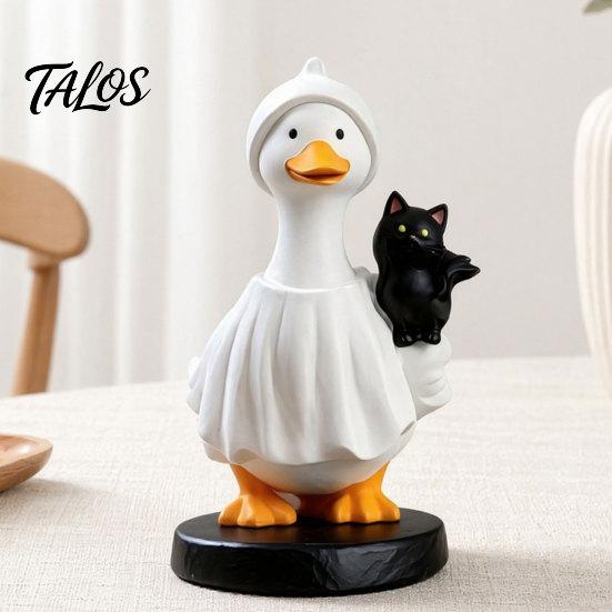 Talos Halloween Gås Figur, Heks Hat Harpiks Ornament, Sød Spøgelse Statue til Bordplade Kaminhylde Feriedekoration