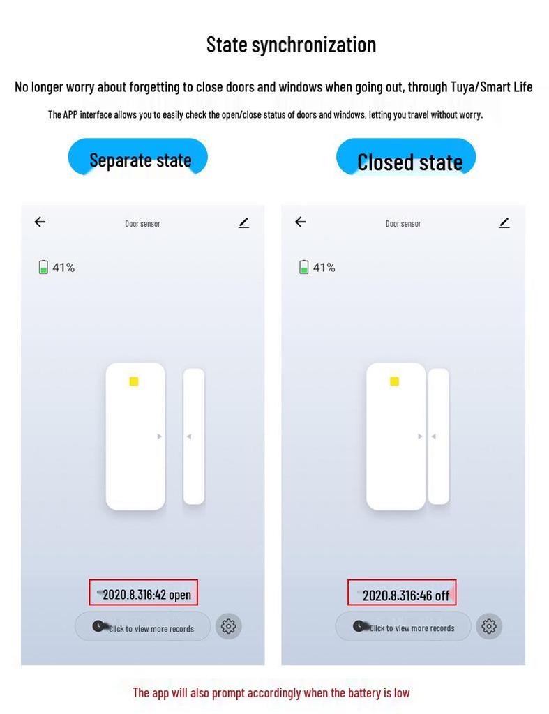 Tuya Smart WiFi Tür- & Fensteralarm: Multifunktionale magnetische Alarmanlage & Türklingel für die Haussicherheit.