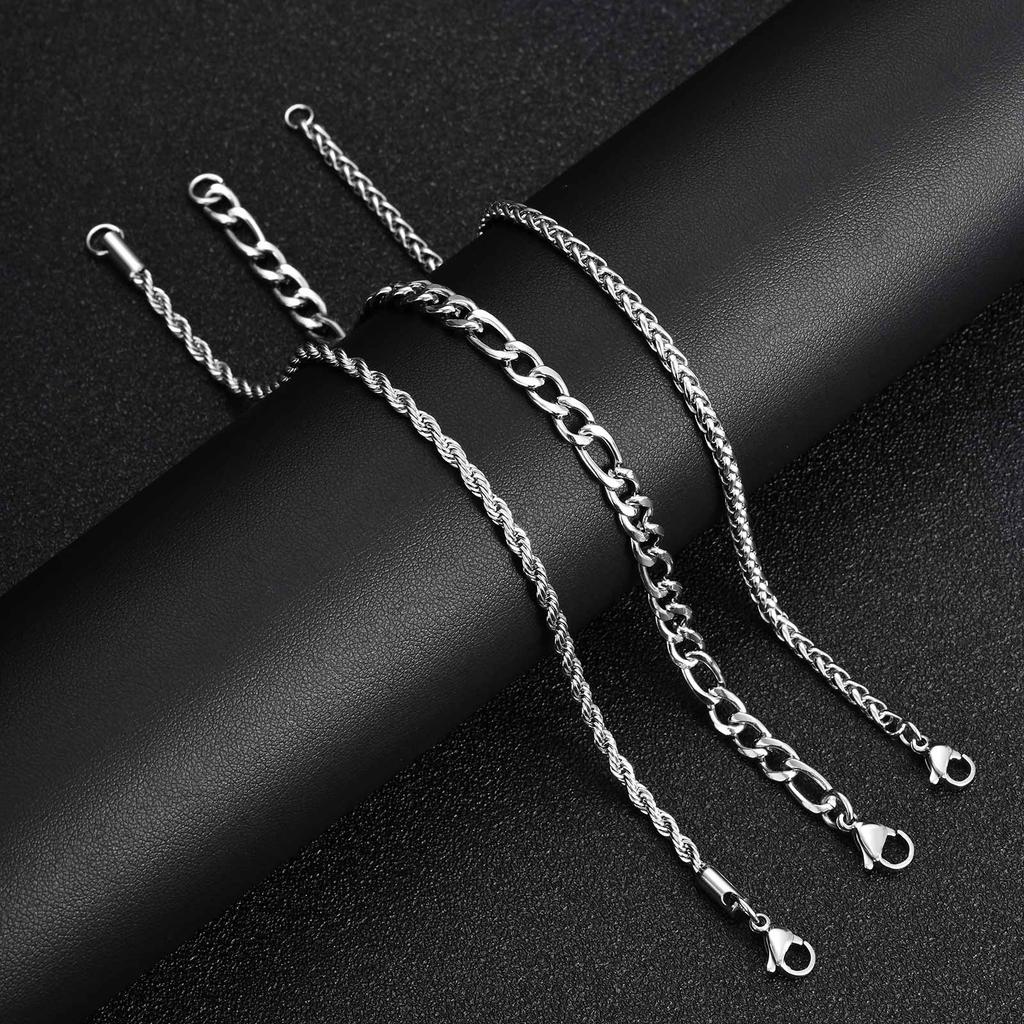 2/3pcs Stainless Steel Cross Cuban Bracelets for Men Waterproof Non Fading Twist Chain Bracelet Simple Fashion Jewelry Gifts