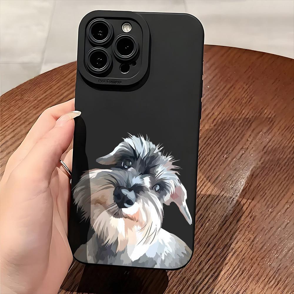 Custodia Carina con Modello di Cane Schnauzer per Samsung Galaxy S25 S24 S23 FE S22 Ultra S21 S20 Plus A15 A35 A54 A55 Cover Antiurto