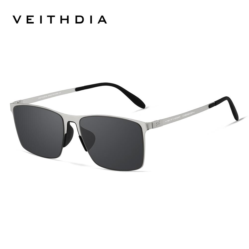 

VEITHDIA Brand Fashion Sunglasses Stainless Steel High-definition Nylon Lens Polarized UV400 Eyeglasses For Men Women, 8212 Without Package срібний