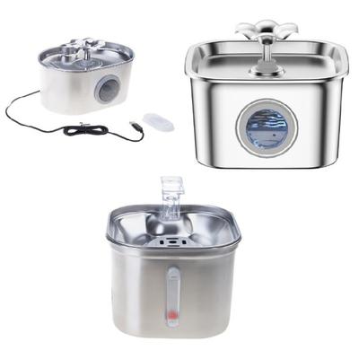 Automatic Pet Water Fountain Electric Waterer Bowl Water Dispenser for Cats Dog Water Purifiers Stainless Steel Fountain