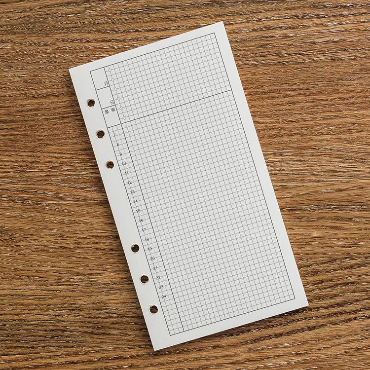 A6 40Sheets Loose Leaf Notebook Refill Spiral Binder Inner Page Grid Blank Line Diary Agenda PlannerSchool Stationery