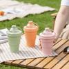 Leak-proof Silicone Ice Ball Cup Food-Grade Built-in Straw Ice Mold Drink Cup Easy Release BPA-free 2-in-1 Travel Mug