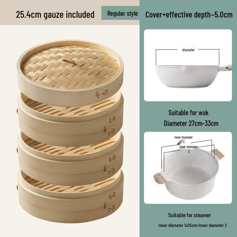 Jingzhouyuan Bamboo Steamer for Dim Sum & Buns