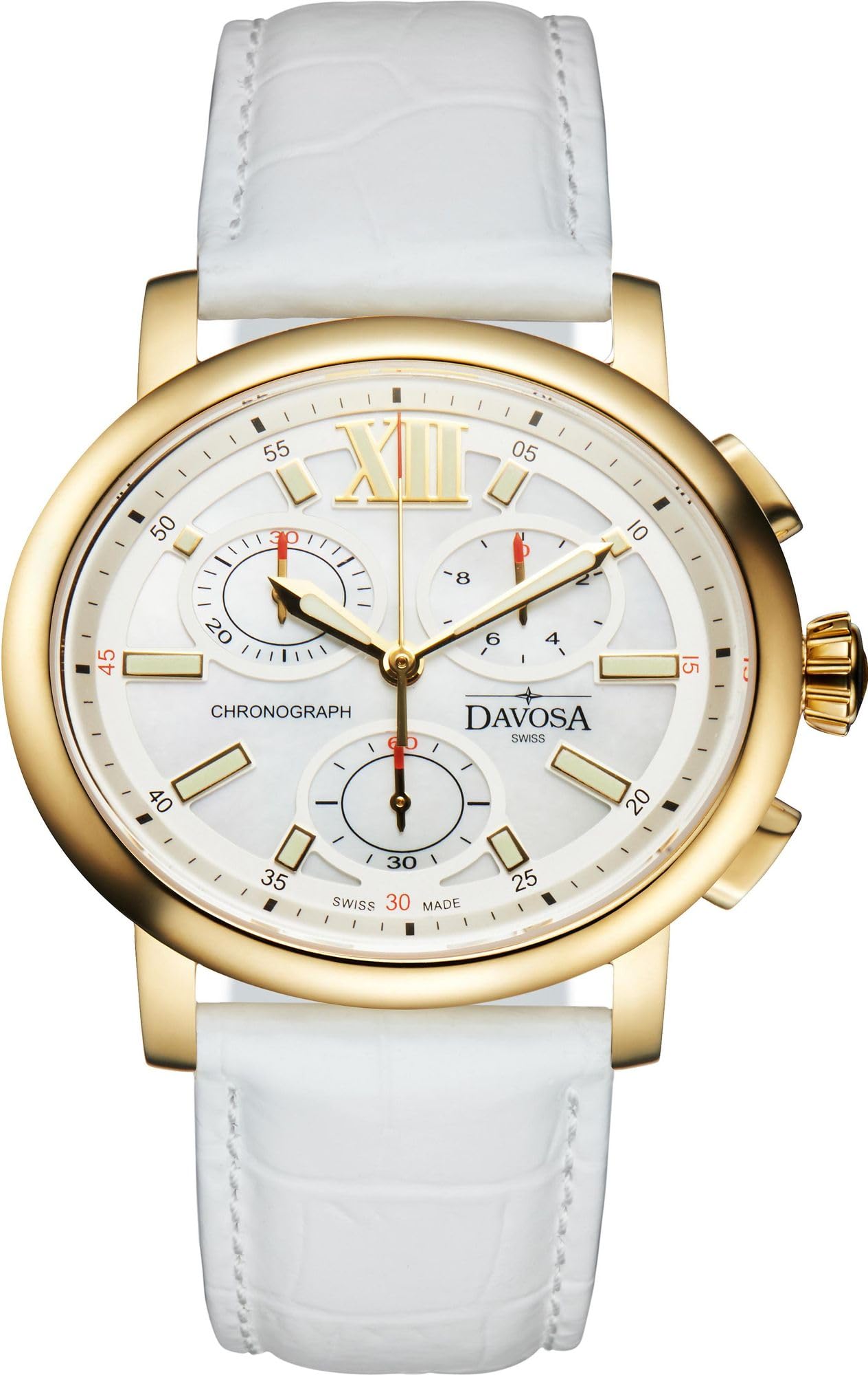 

Chronograph Watch White [Davosa] Swiss-made 167.570.15 Men s білий