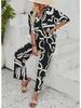 Diyun Pomichia Damen Frühling/Sommer 2025 Lässiger bedruckter Hosenanzug mit kurzen Ärmeln