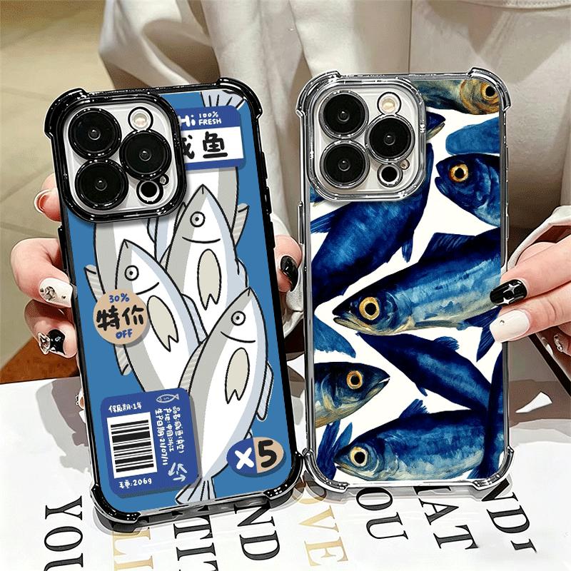 Discounted Salted Fish Plating Phone Case For Iphone 16 17 Pro Max Air 16E 14 15 Plus 12 13 Mini Anti-Fall Airabag Cover