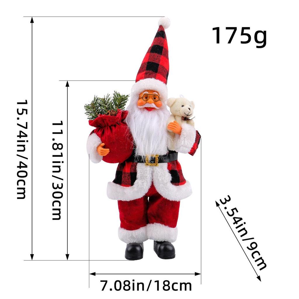 Cross-Border Santa Claus Ornament: Cute Christmas Doll Holding Gift for Window Decoration