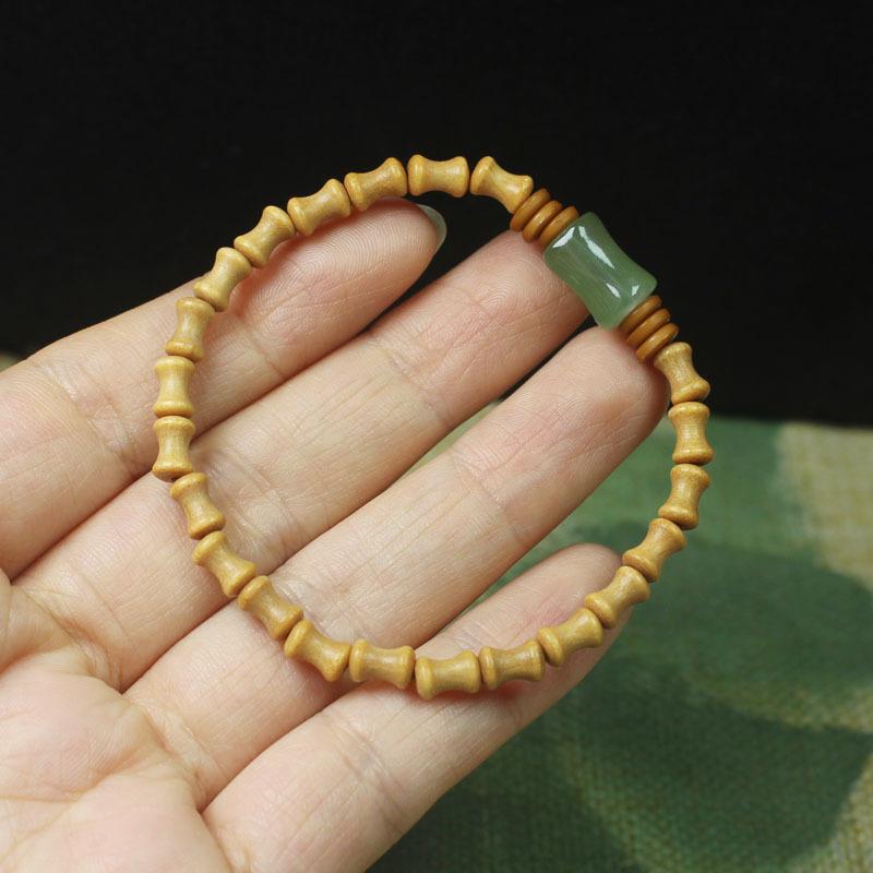 Sandalwood & Red Sandalwood Mini Bamboo Beads 5*7 Bracelet, Vintage Jewelry for Men and Women