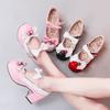 Japanese Mori girl lolita Lolita berry bell round head thick heel bow women's single shoes thick heel muffin sweet