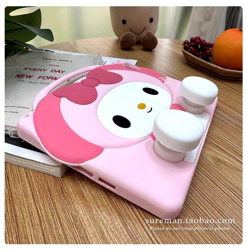 For IPad 9 8 7th Air Mini 2 3 4 5 6 10.9 Pro A16 11 Inch Child Case Cartoon My Melody Bracket Silicone Tablet Protective Case