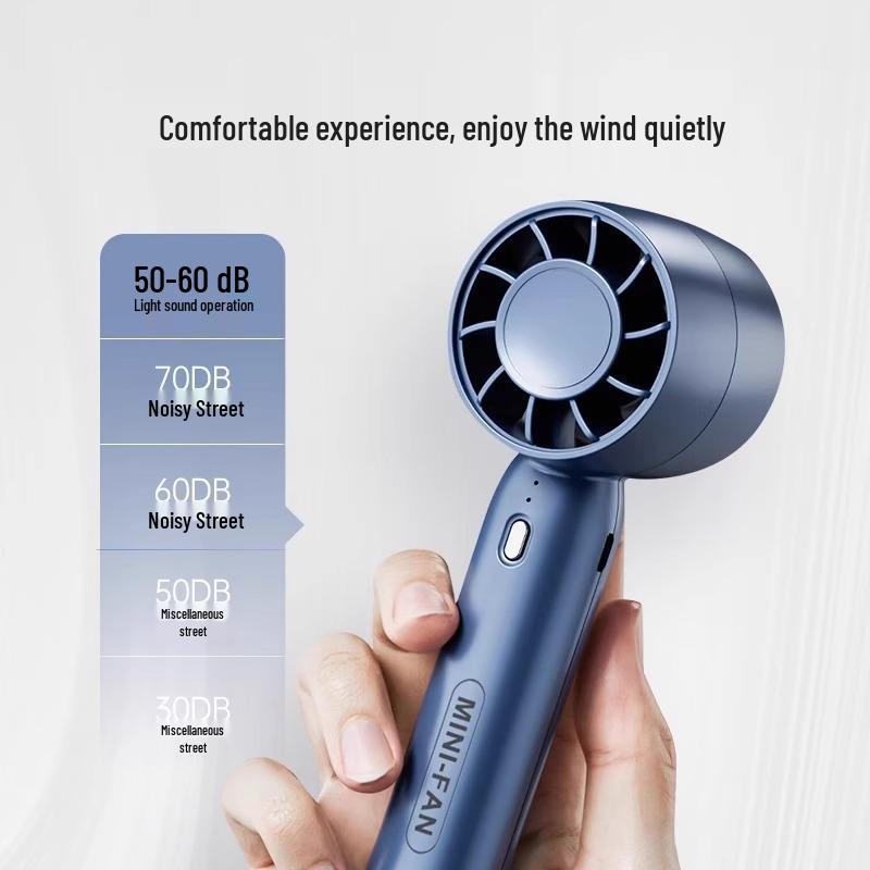 Ultra-Quiet USB Handheld Mini Fan - Three-Speed, Portable for Office Use
