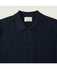 Kaembeulijimembeoseu [Movere X Roliat] Collaboration Collared Short Sleeve Full-Open Sweater Navy Mcwam26612Nav