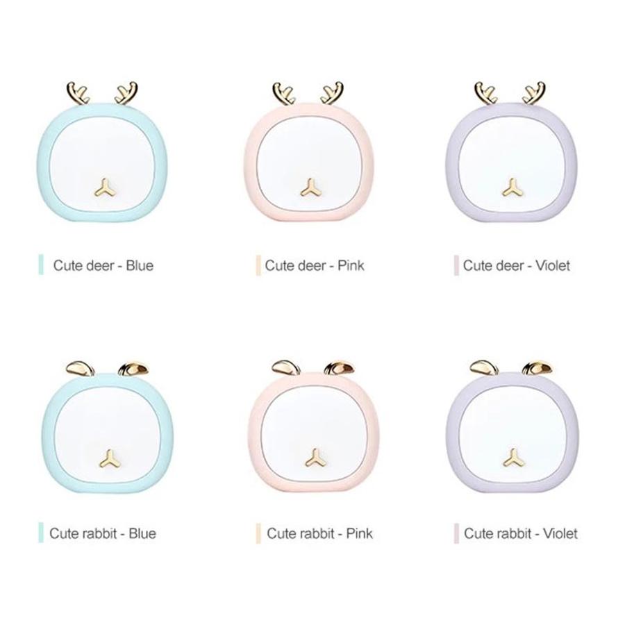 Cute LED Pet Night Lights for Kids Deer Rabbit Nursery Table Lamp 3 Brightness Dimmable USB Rechargeable Bedside Light Baby Gift