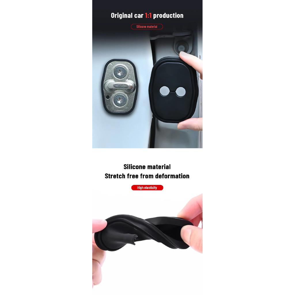 For OPEL Crossland 2017-2021 Car Decorat Protecte Door Lock Cover Decoration Accessories Silicone Mute Damping Cushion