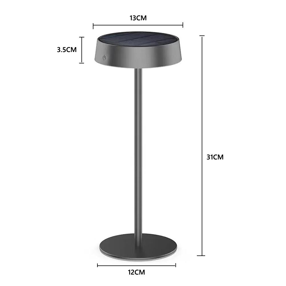 Solar Table Lamp Dimmable LED Desk Lamp Rechargeable Cordless Table Lamp 3 Color Modes Night Light for Garden Terrace Camping