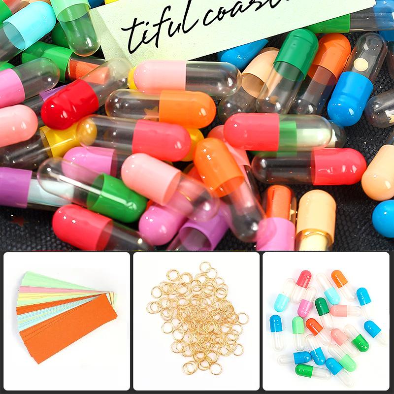 

Message Capsules Love Pill with Roll Paper Blank Notes Wish Bottle Capsule Smile Emoticon Wedding Favour Party Valentine Gift 100PCS