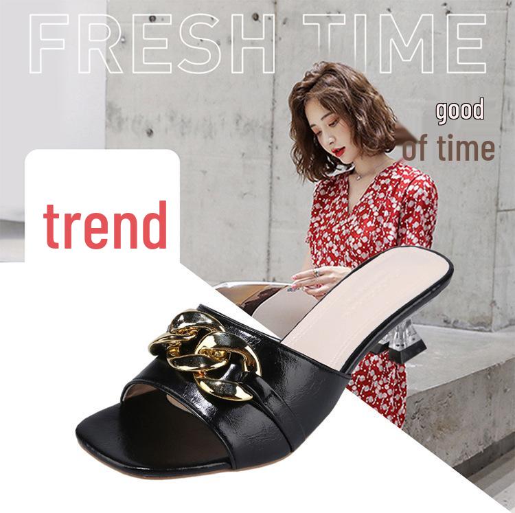 2025 Women's Fashion Fairy-Style Thin-Heeled Toe-Revealing Mid-Heel Sandals