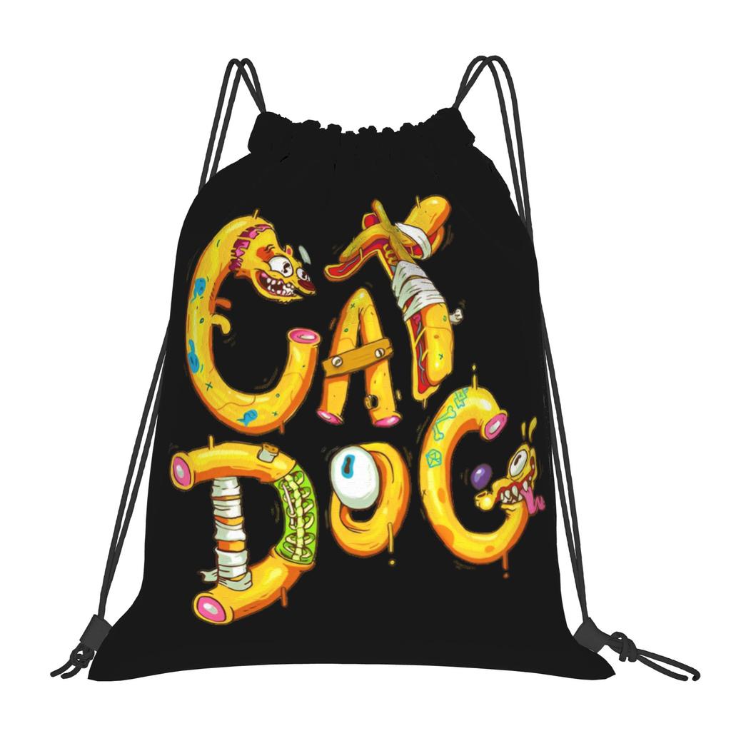 Custom CatDoges Drawstring Bags for Shopping Yoga Backpacks Men Women Surreal Humour Sports Gym Sackpack
