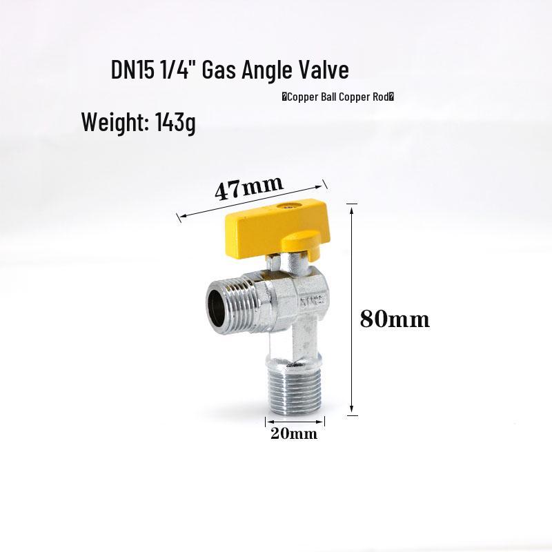 Thickened Brass 4-Point Ball Valve for Natural Gas with Male/Female & Three-Way Tee Valve.