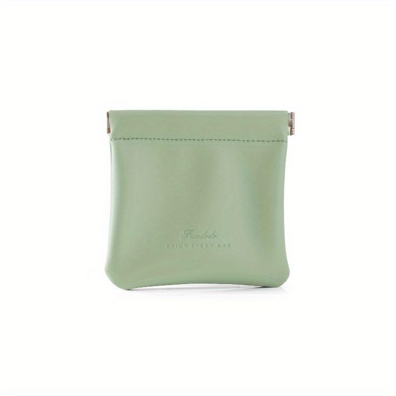 Makeup Bag for Women, Portable Lipstick Storage Bag, Mini Faux Leather Coin Squeeze Wallet, Solid Color Cash Bag