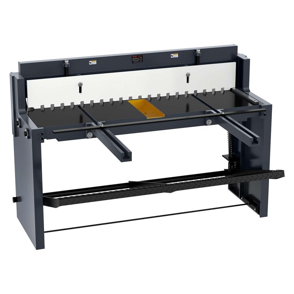 Foot Stomp Sheet Metal Shear, 1320 mm Width Manual Floor Shear, with Soild Steel Frame, Adjustable Blade Gap, Material Stops, Foot-Pedal Control for
