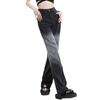 858 black and gray gradual change wide-leg jeans versatile niche contrasting pants covering meat pear-shaped straight thin floor pants