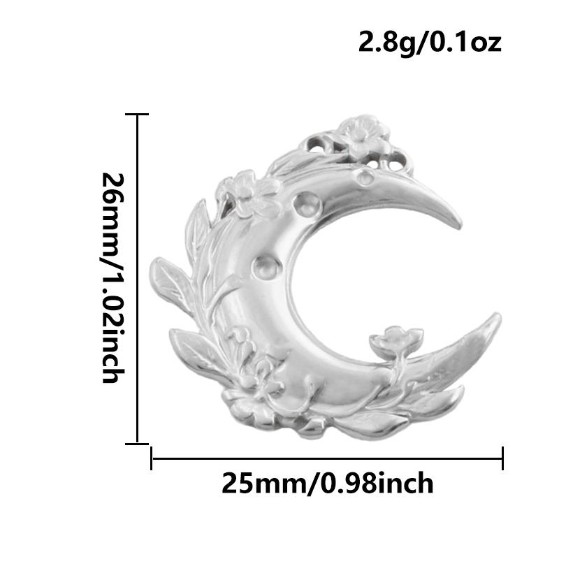 6pcs Steel Color Assorted Pendant Filligree Moon Sun Doji Charm Stainless Steel Charms For Jewelry Making Bracelets DIY Keychain