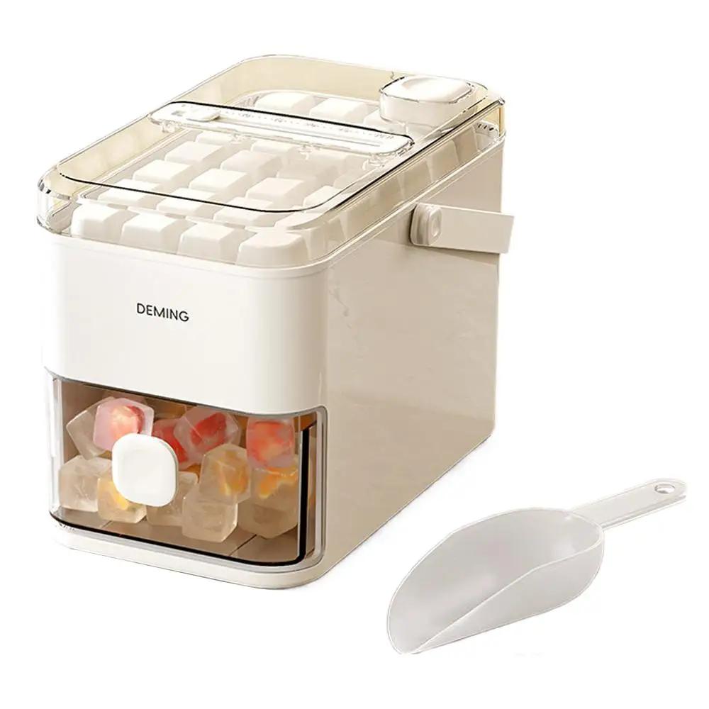 28/56-Cube Ice Maker Press Portable Design With Easy Ice Box Storage Cap Household Ice Double Press Layer - U2E3