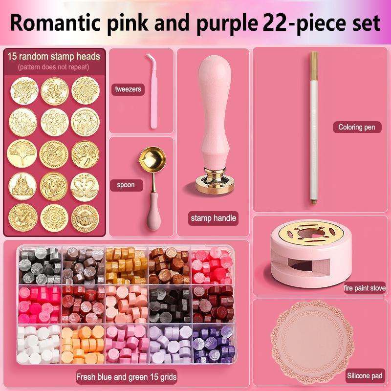 Wax Seal Stamp Set Kit Sealing Wax Storage Box Seal Furnace Craft Supplies For Wedding Wax Seal Sealing Wax Stamp Making Tools