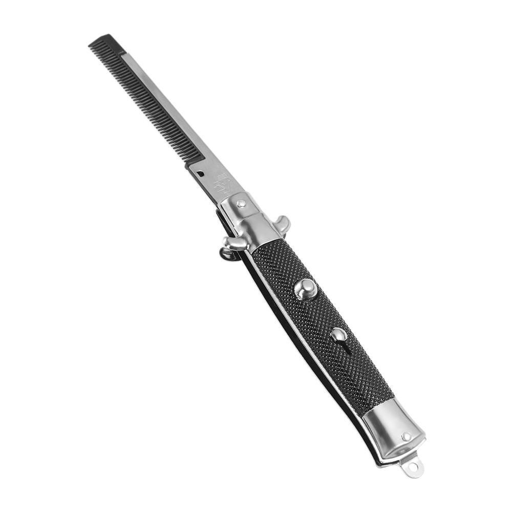 Głowica Przenośna Modelowanie Zwierząt Domowych Stalowy Przycisk Składany Grzebień Sprężynowy Klips Kieszonkowy Grzebień do Wąsów Akcesoria do Stylizacji Włosów