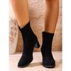 Large Size Square Toe Suede High-heeled Fashion Boots 2025 Winter New Retro Slim Elastic Skinny Boots for Women