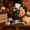 Gotisches Patchwork-Stoffpaket Taschentuchbox DIY-Nähset, Halloween-Thema, Bastel-Handwerks-Enthusiasten-Set, gesteppte Hülle, für Zuhause und Spukhaus