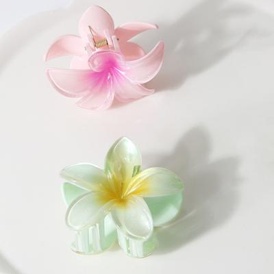 Flower Shape Hair Claw Gradient Color Flower Hair Clip Shower Back Head Hair Clip Lightweight Hair Accessory
